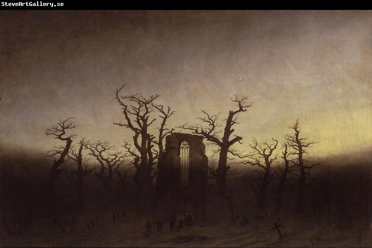 Caspar David Friedrich Abbey under Oak Trees (mk09)